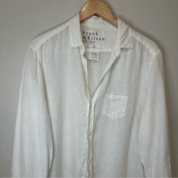 Frank & Eileen Classic White Linen Button-Up Shirt - Picture 10 of 11